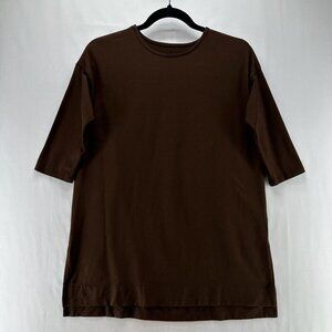 J.Jill Top Size XS Petite Luxe Supima Ballet Sleeve Tunic 3/4 Sleeve Brown